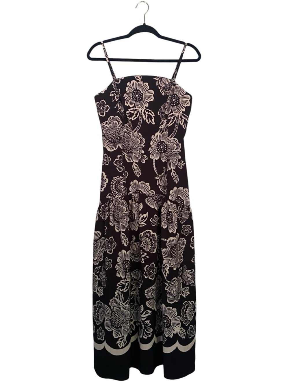 Adrianna Papell Dress Black White Floral Print Sleeveless Womens Size 4 NWT